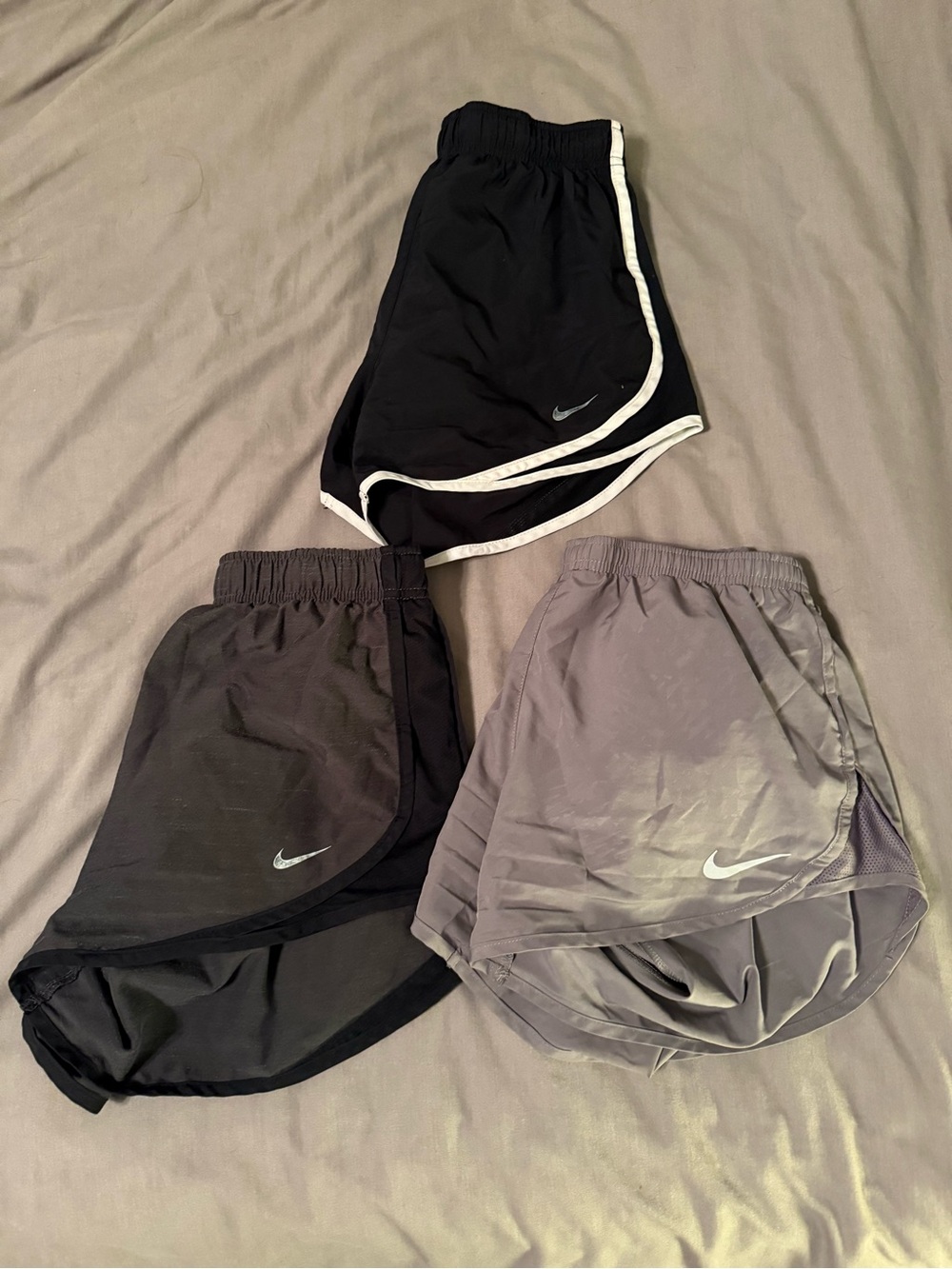 Nike Women's Running Shorts Pack - Black, Gray, Charcoal - Picture 2 of 5